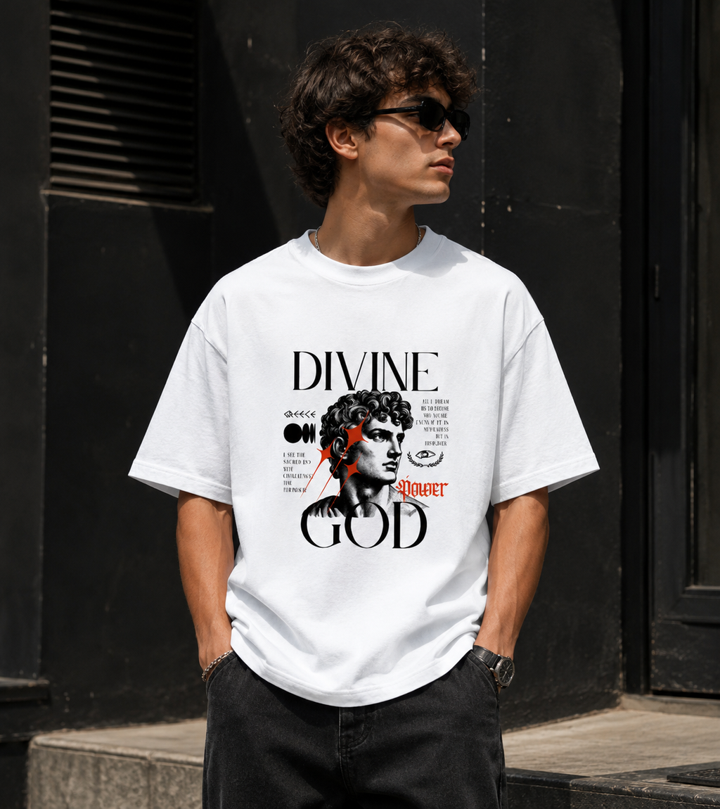 Divine God Grunge Graphic T-Shirt