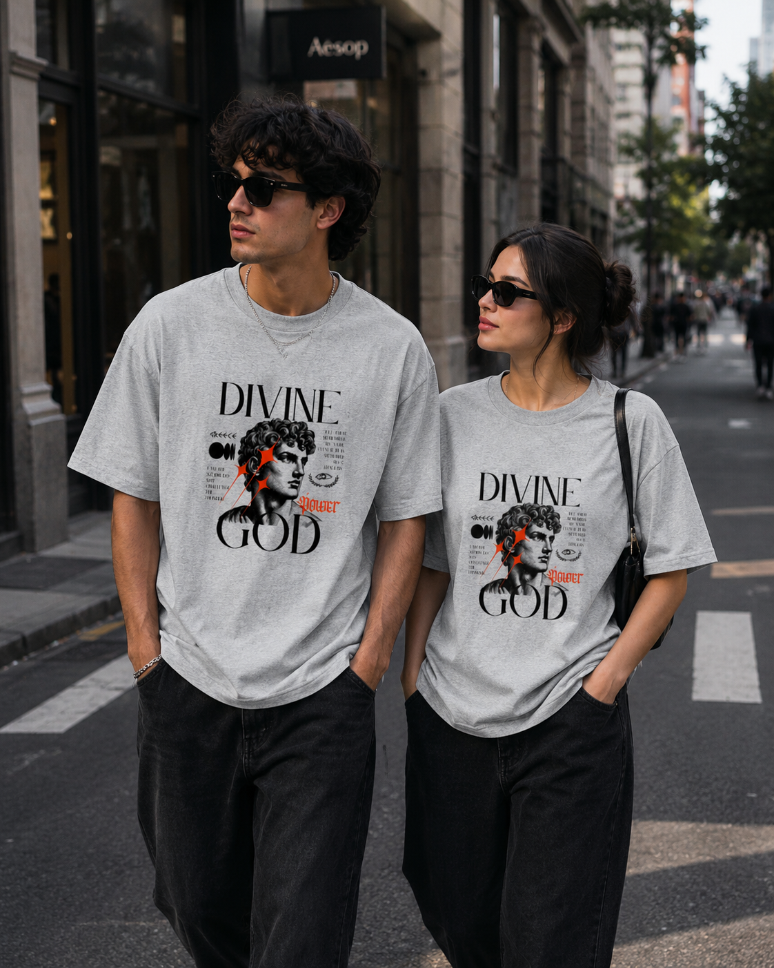Divine God Grunge Graphic T-Shirt