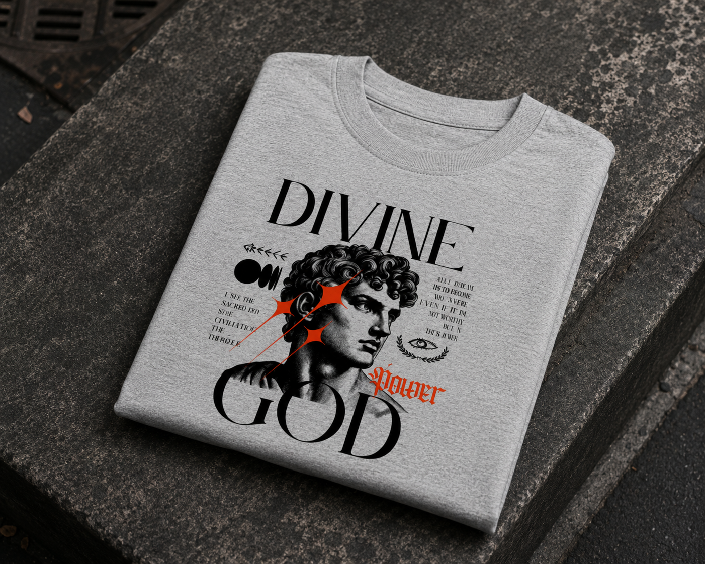 Divine God Grunge Graphic T-Shirt
