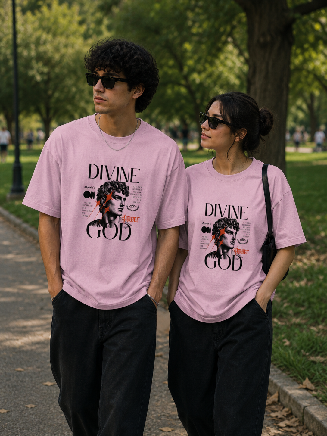 Divine God Grunge Graphic T-Shirt