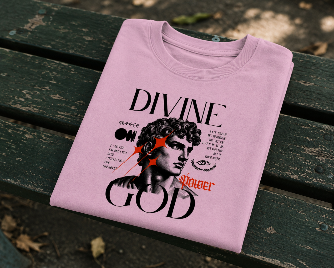 Divine God Grunge Graphic T-Shirt