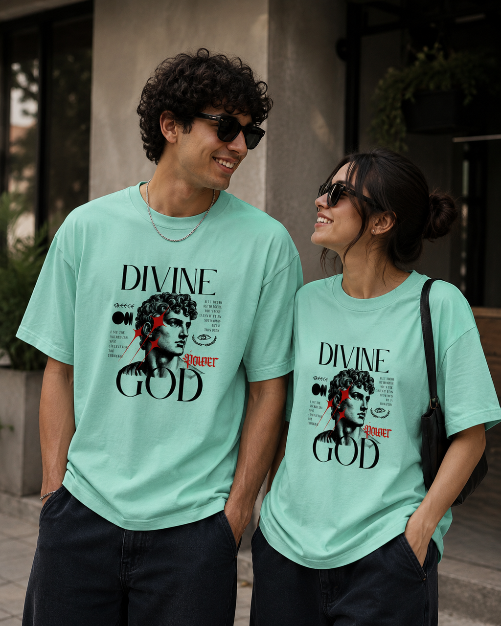 Divine God Grunge Graphic T-Shirt