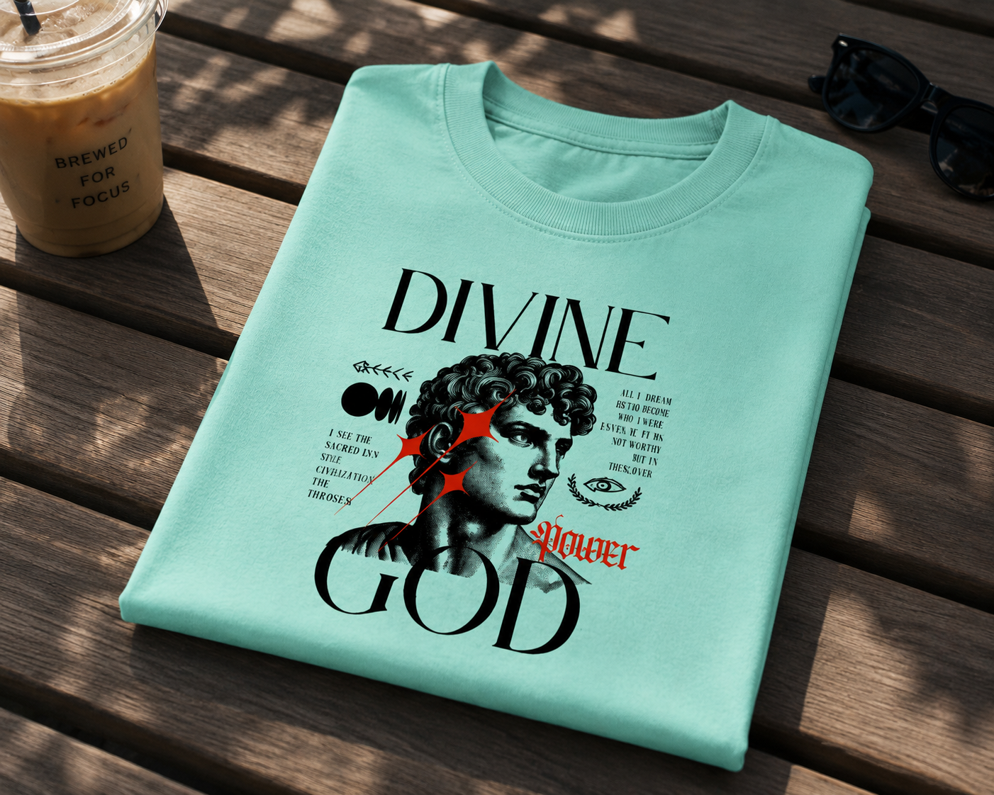 Divine God Grunge Graphic T-Shirt