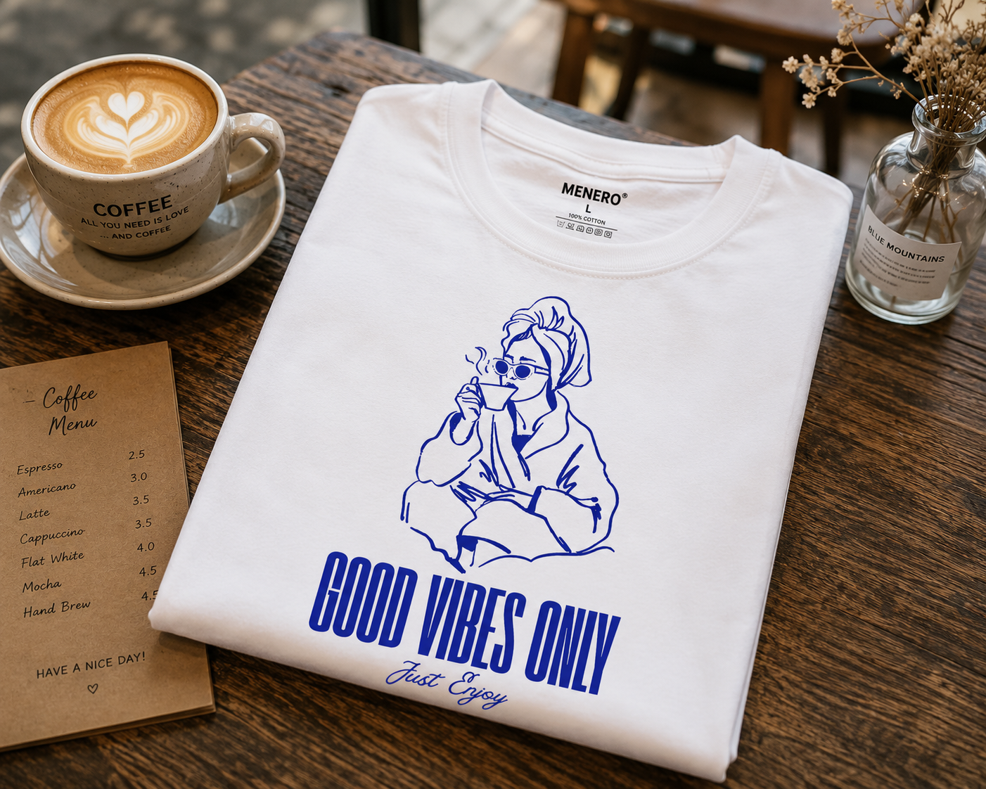 Good Vibes Only Minimal Graphic T-Shirt