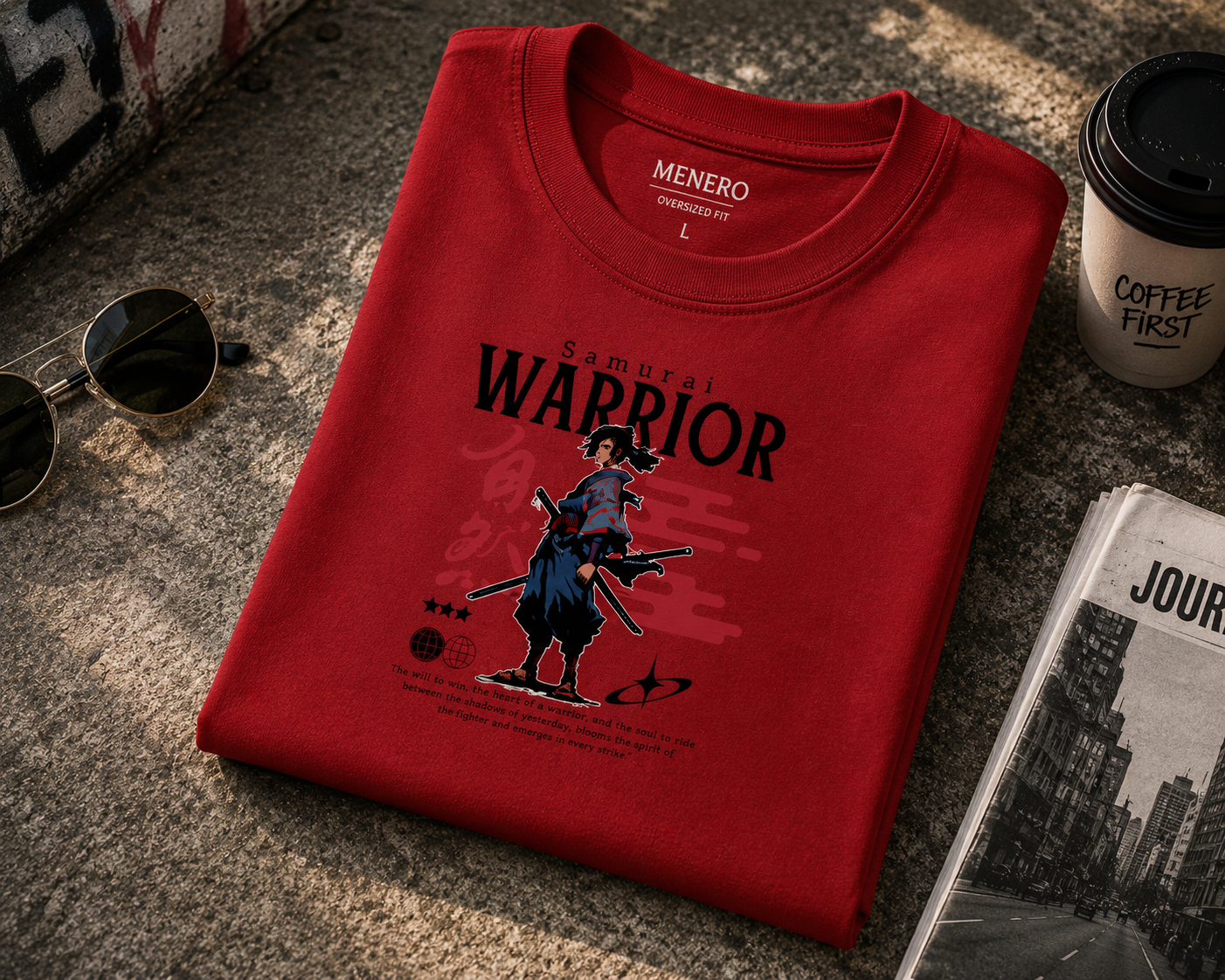 Samurai Maximalist Graphic T-Shirt
