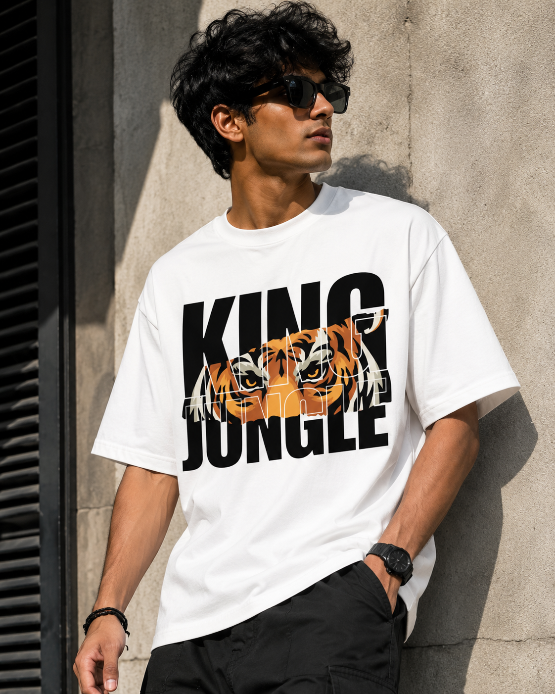 King Jungle Tiger Graphic T-Shirt