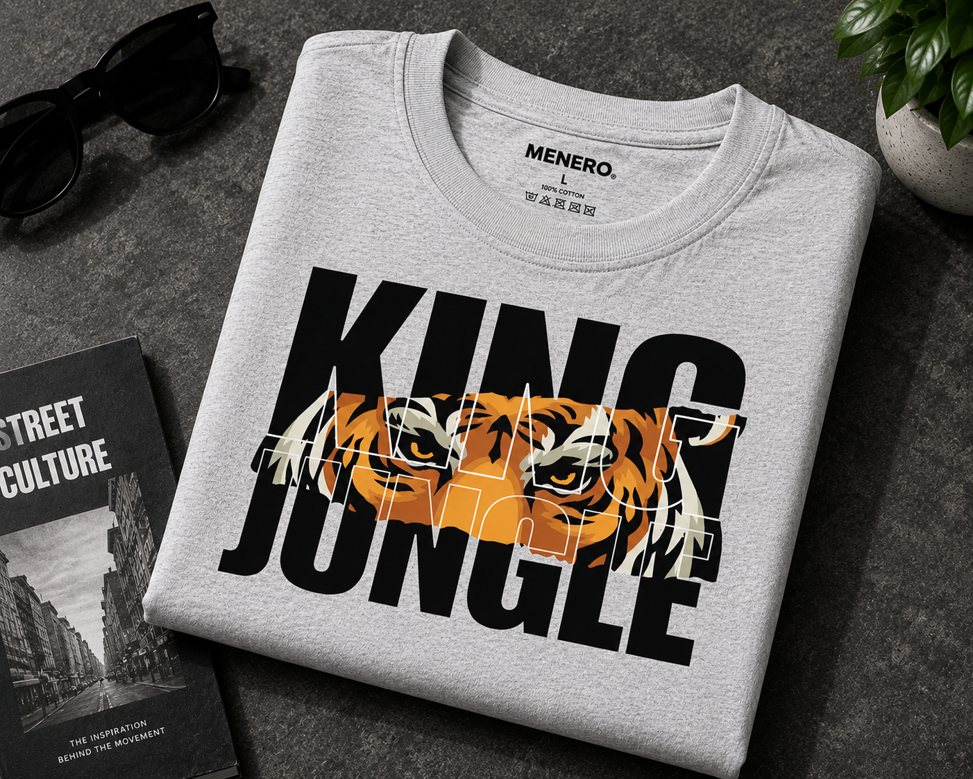 King Jungle Tiger Graphic T-Shirt