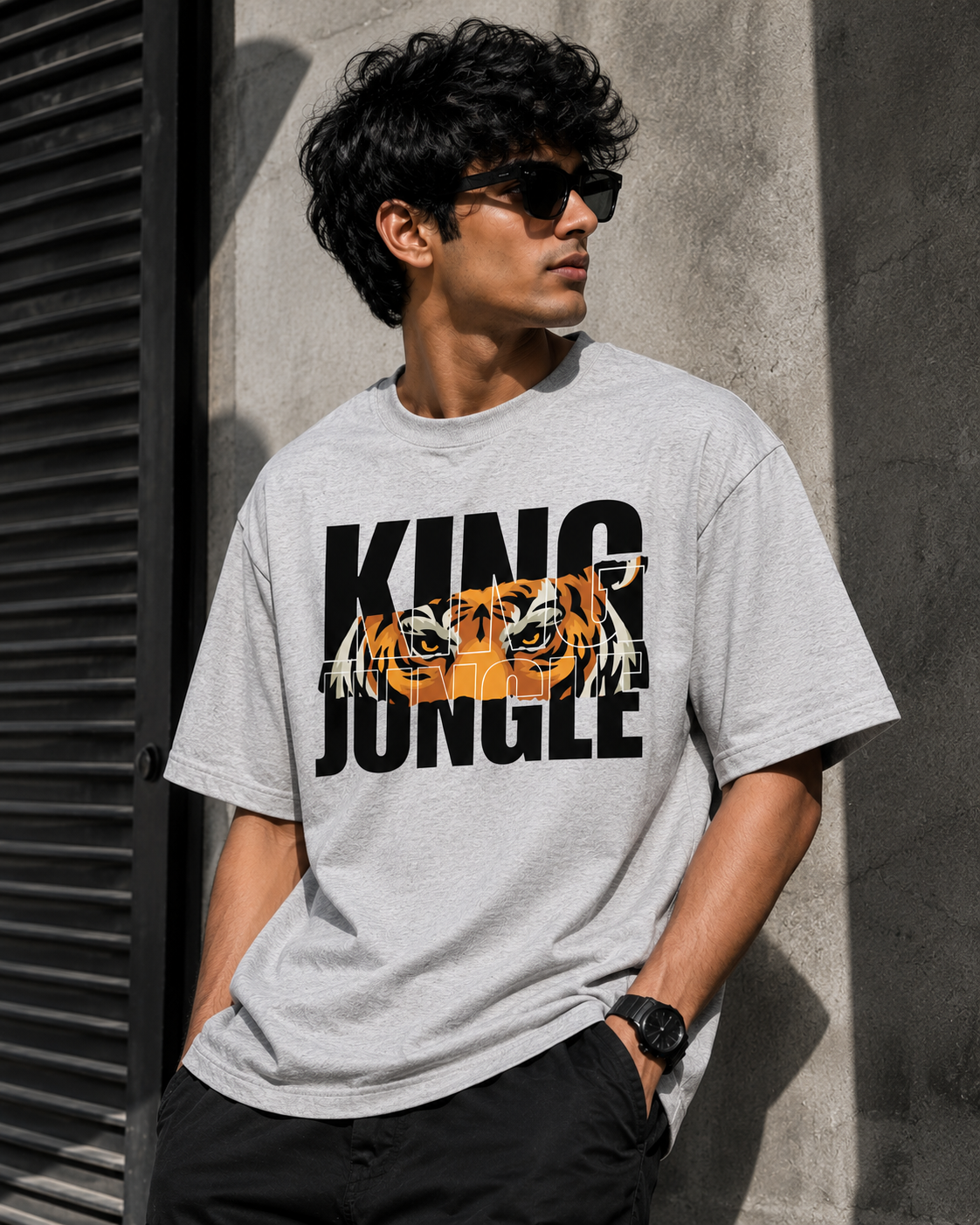 King Jungle Tiger Graphic T-Shirt