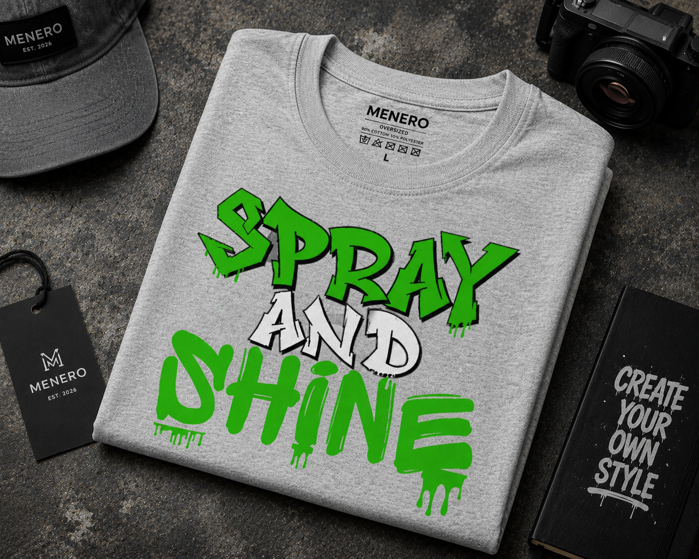 Spray & Shine Graphic Oversized T-Shirt