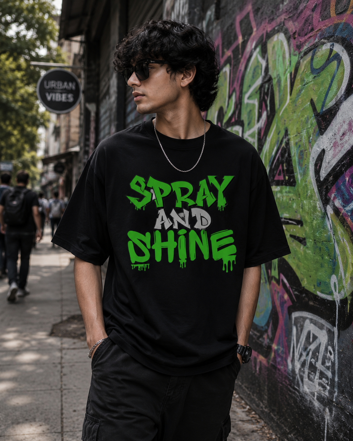 Spray & Shine Graphic Oversized T-Shirt