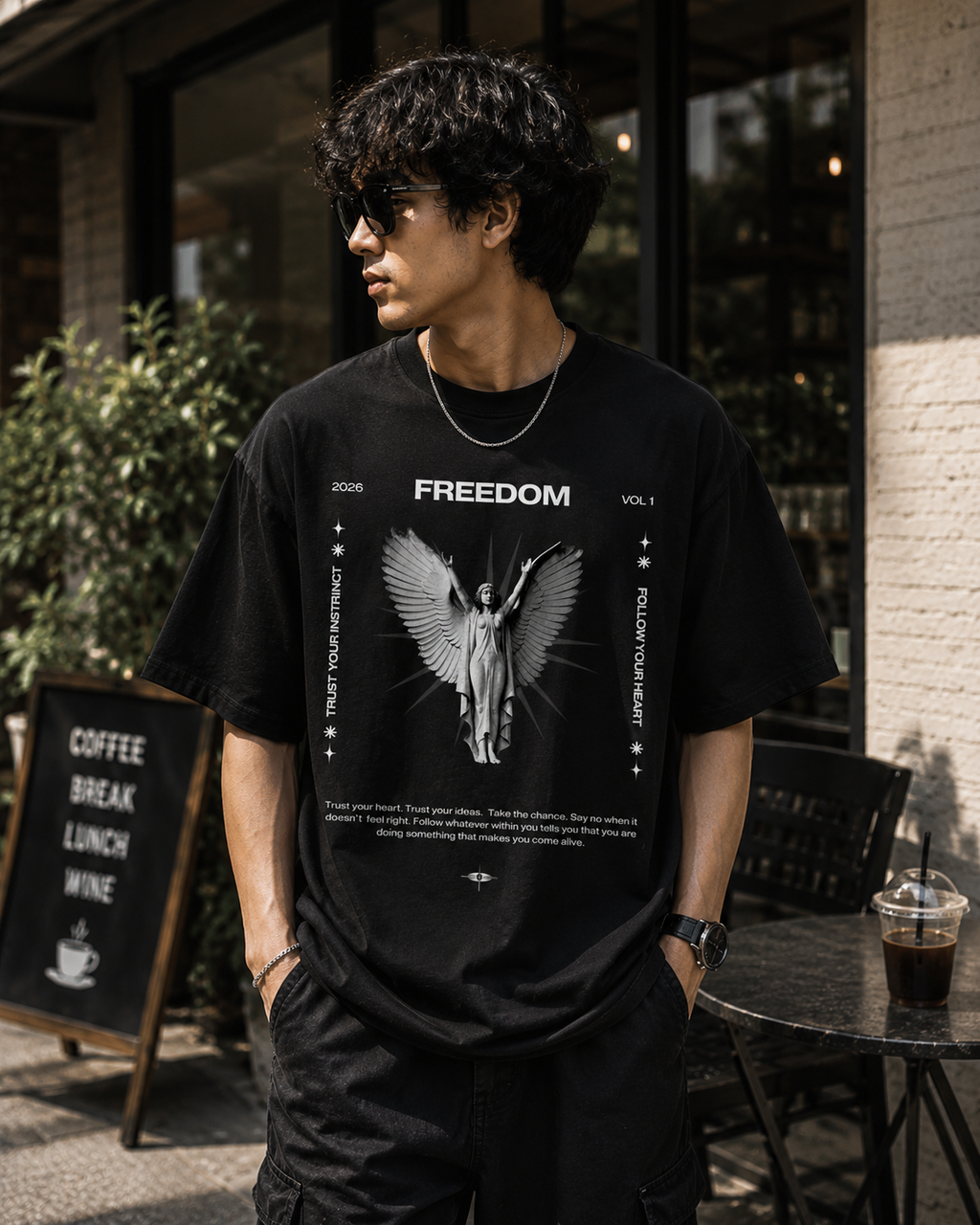 Freedom Sculpture Graphic T-Shirt