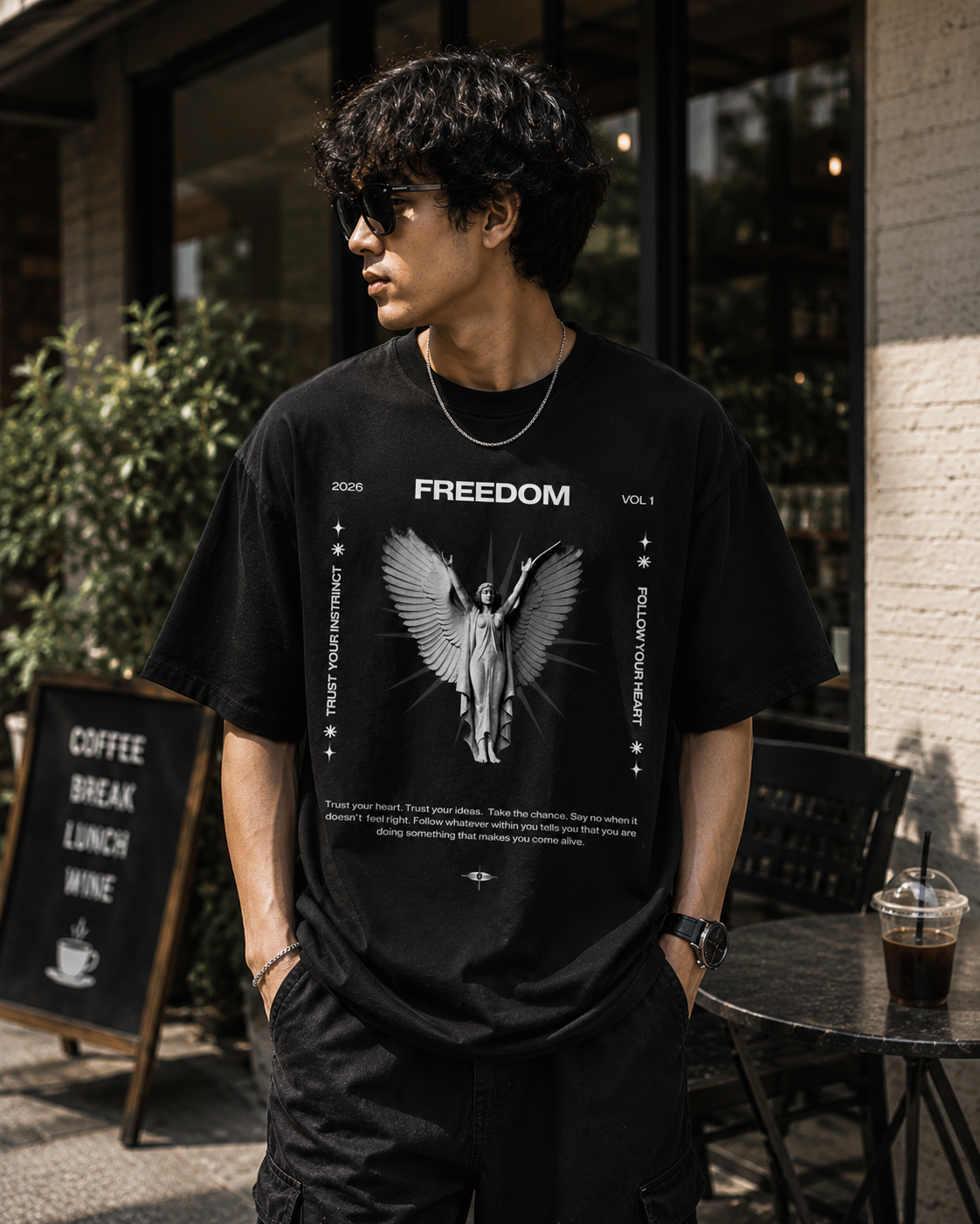 Freedom Sculpture Graphic T-Shirt