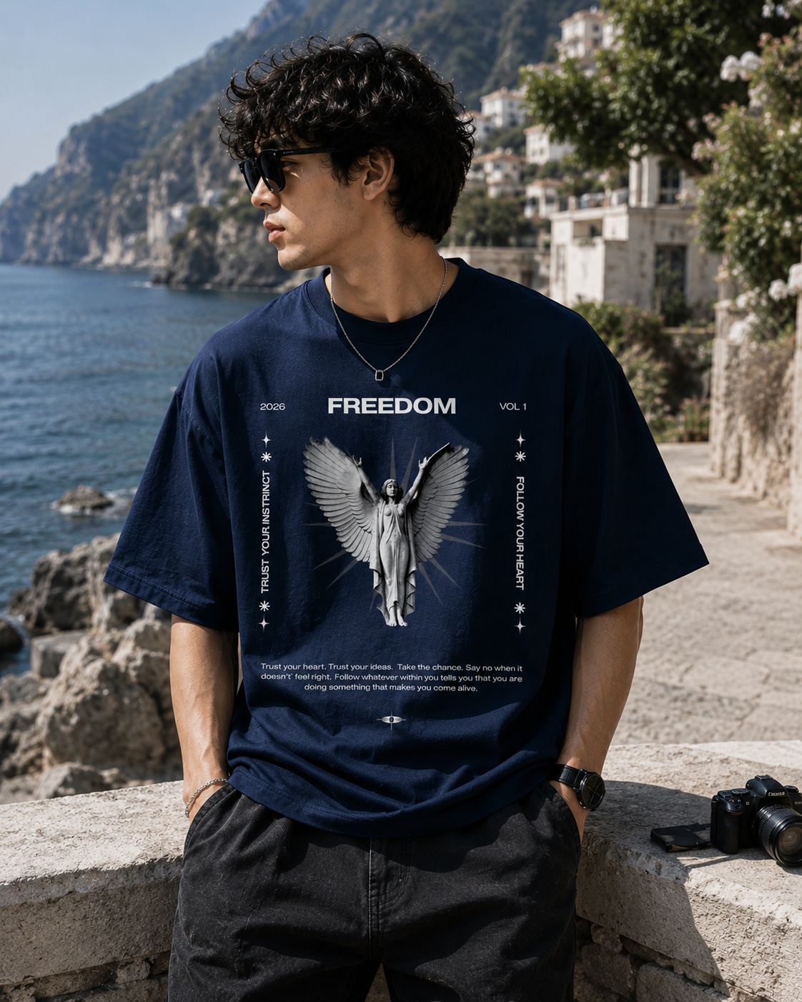 Freedom Sculpture Graphic T-Shirt