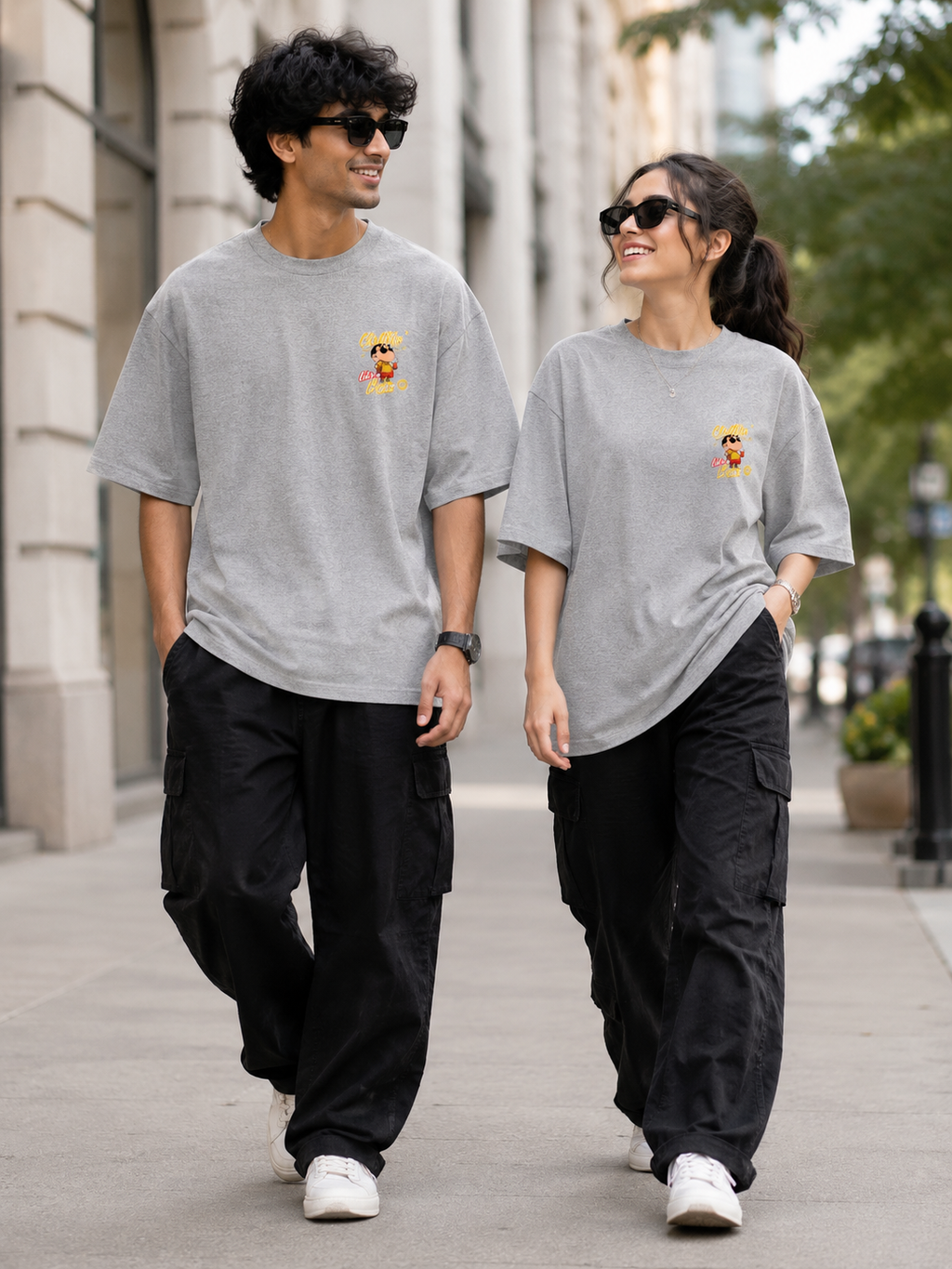 Chillin' Like a Boss Graphic Oversized T-Shirt