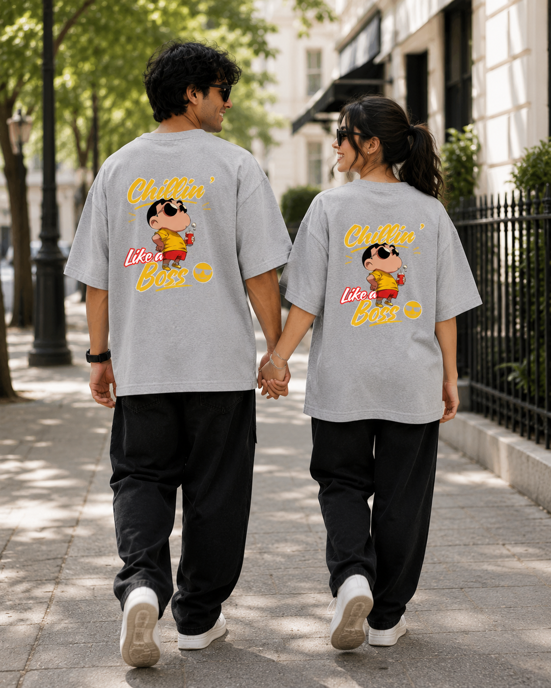 Chillin' Like a Boss Graphic Oversized T-Shirt