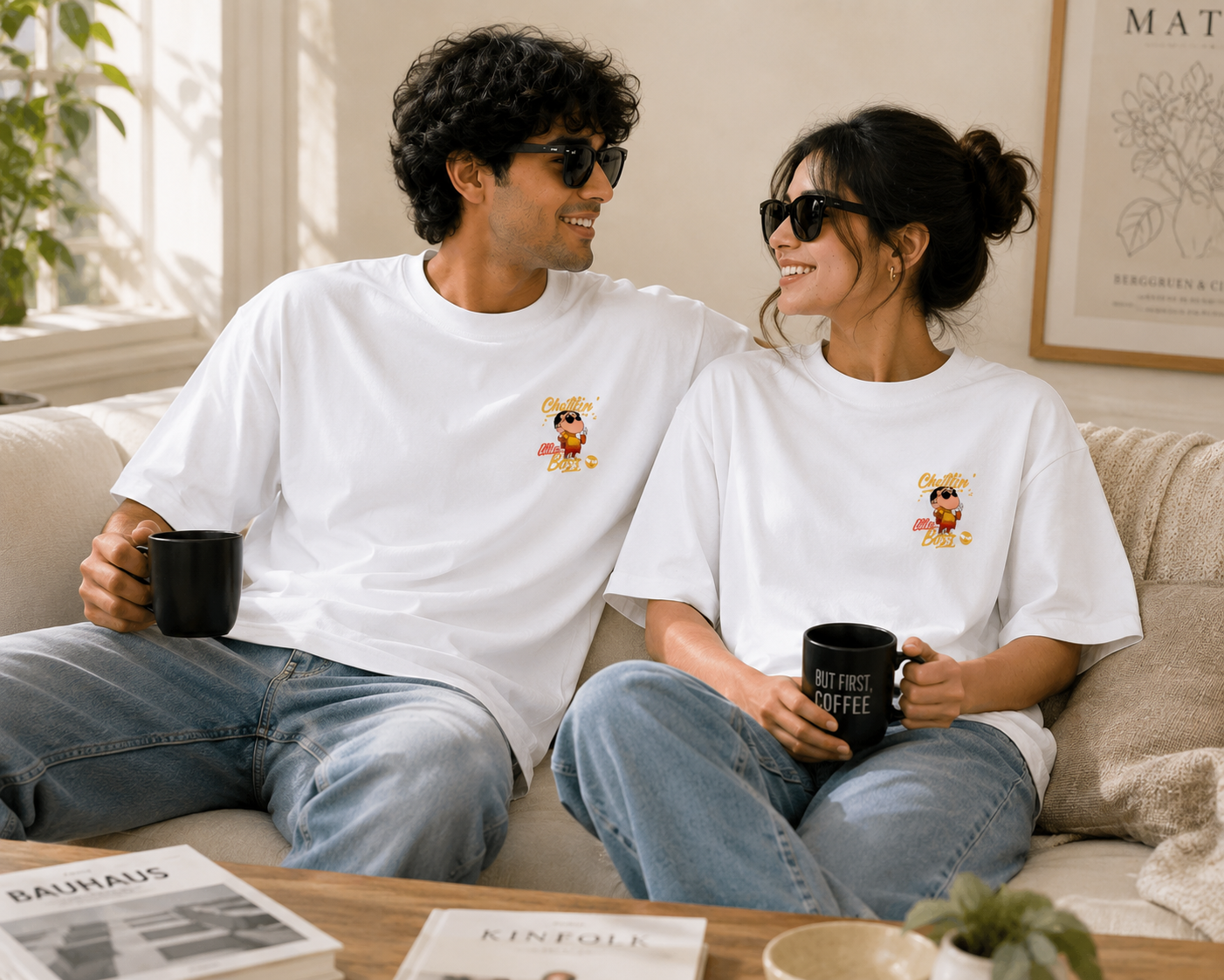 Chillin' Like a Boss Graphic Oversized T-Shirt