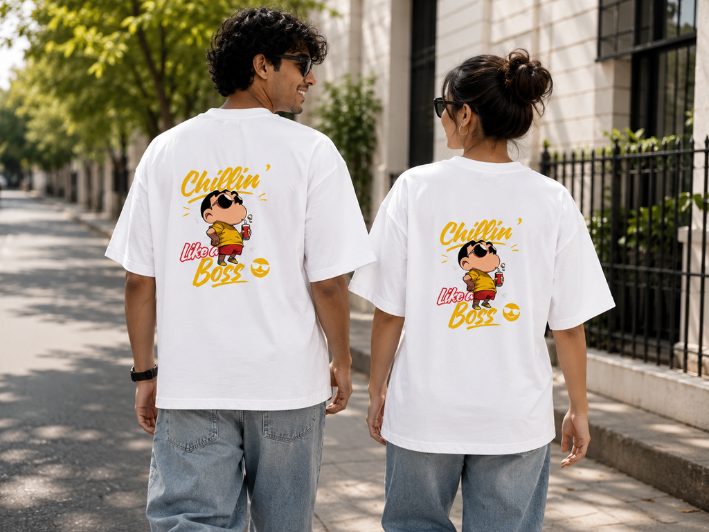 Chillin' Like a Boss Graphic Oversized T-Shirt