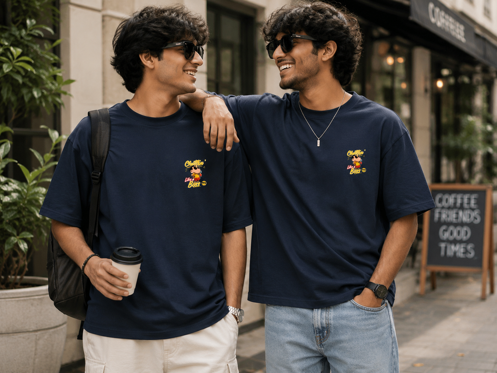Chillin' Like a Boss Graphic Oversized T-Shirt