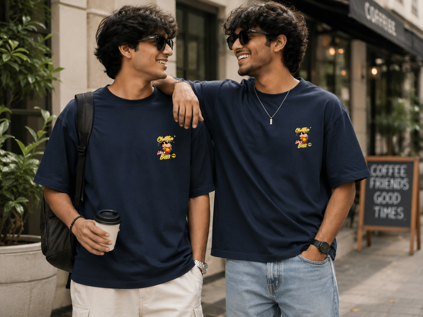 Chillin' Like a Boss Graphic Oversized T-Shirt