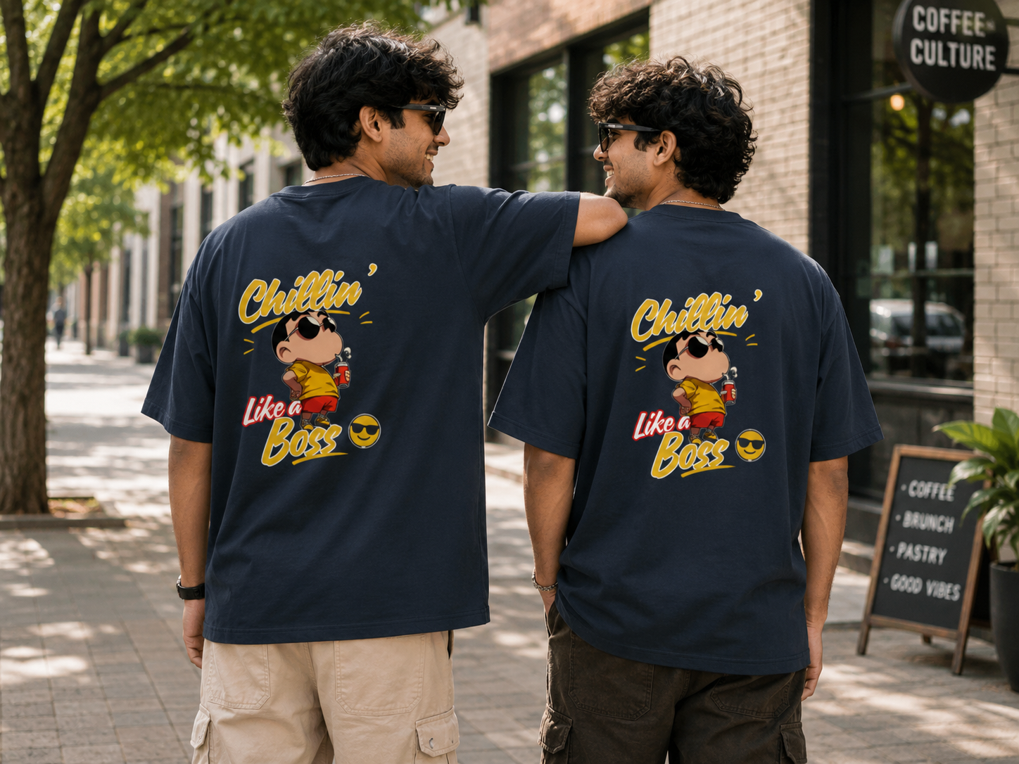 Chillin' Like a Boss Graphic Oversized T-Shirt