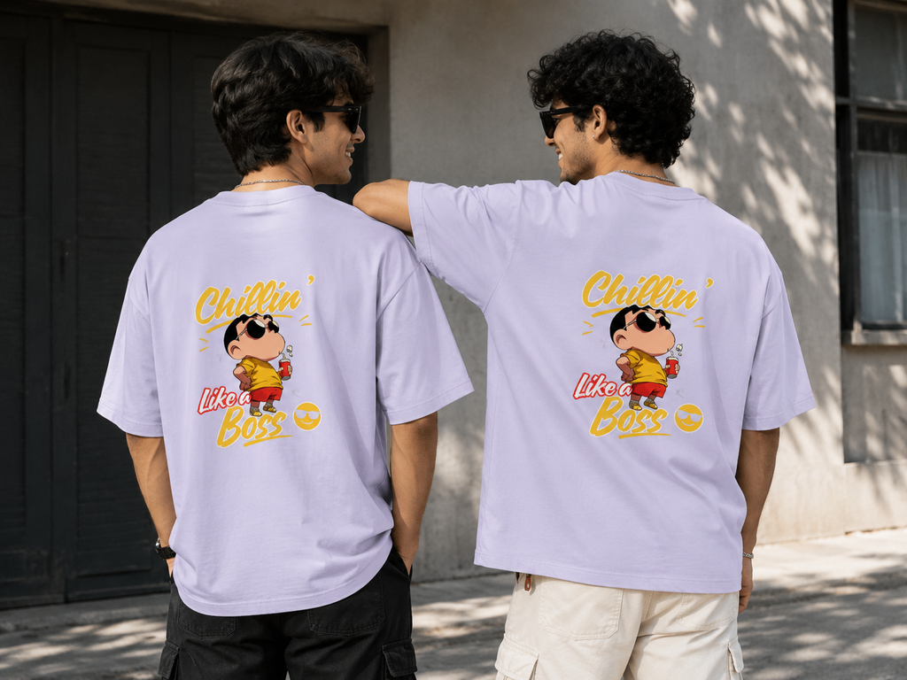 Chillin' Like a Boss Graphic Oversized T-Shirt
